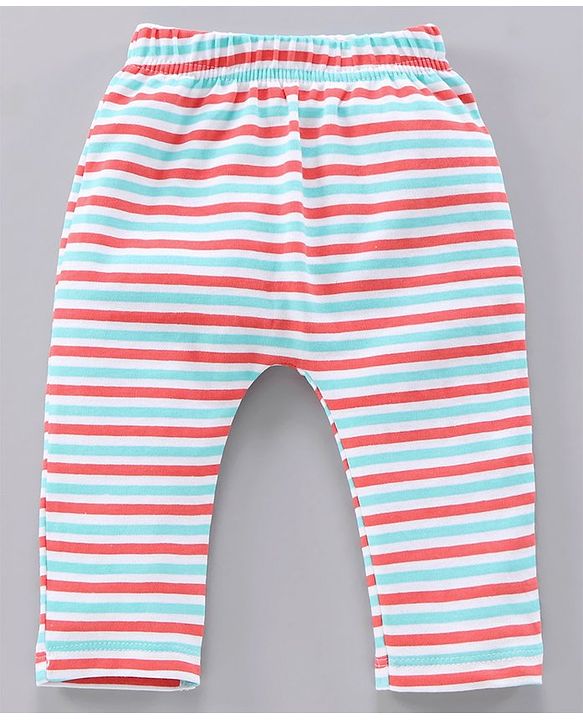 Babyhug Full Length Striped Diaper Pants Multiprint Pack of 3 - Multicolor