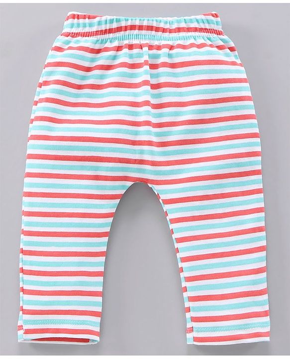 Babyhug Full Length Striped Diaper Pants Multiprint Pack of 3 - Multicolor