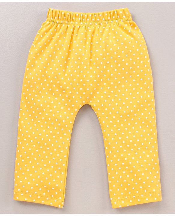 Babyhug Cotton Knit Full Length  Diaper Leggings Solid and Floral Printed Pack of 3 - Pink Yellow White