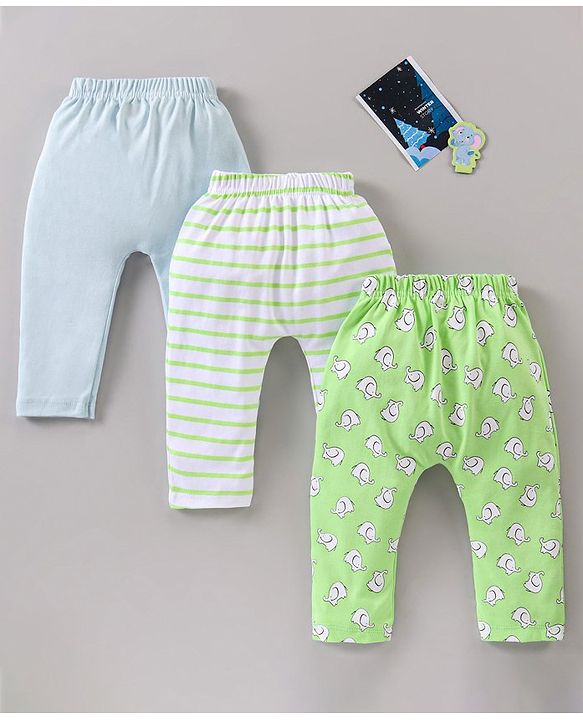 Babyhug Diaper Leggings Multi Print Pack Of 3 - Multicolor