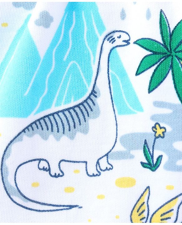 Babyhug Diaper Leggings Dino Print Pack of 3 - Sky Blue Multicolour