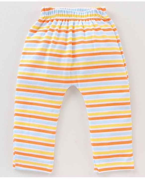 Babyhug Full Length Diaper Leggings Stripes & Dino Print Pack Of 3 - Multicolor