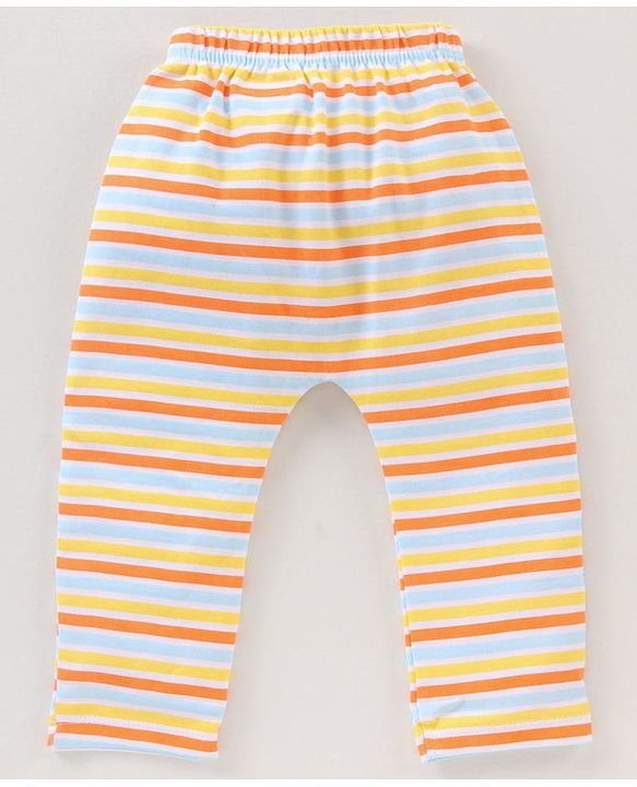 Babyhug Full Length Diaper Leggings Stripes & Dino Print Pack Of 3 - Multicolor