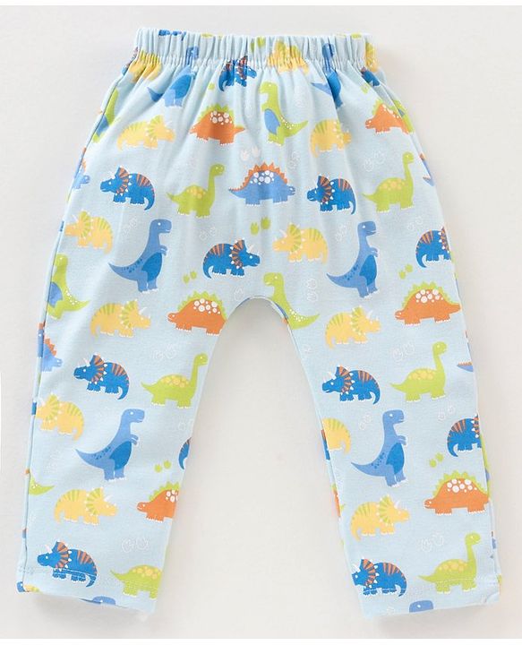 Babyhug Full Length Diaper Leggings Stripes & Dino Print Pack Of 3 - Multicolor
