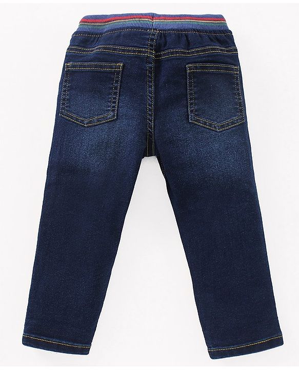 Babyhug Full Length Washed Denim Jeans - Blue