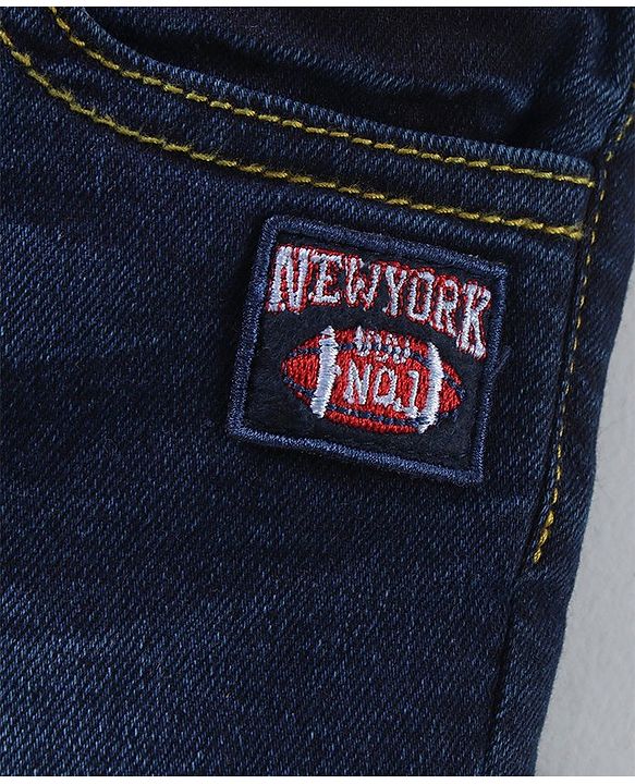 Babyhug Full Length Washed Denim Jeans - Blue