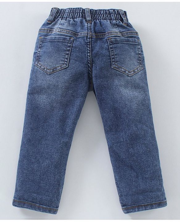 Babyhug Full Length Washed Denim Jeans - Blue