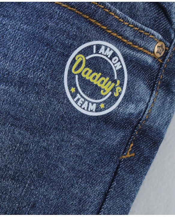 Babyhug Full Length Washed Denim Jeans - Blue