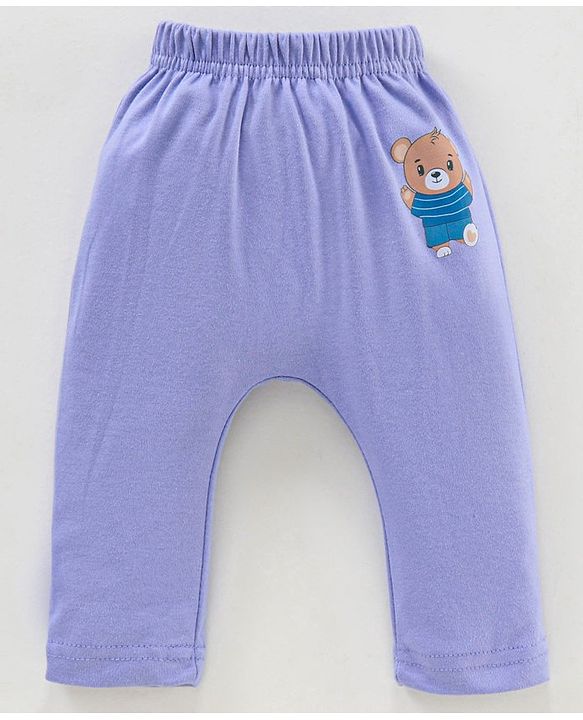 Babyhug Full Length Cotton Diaper Leggings Striped and Bear Print Pack of 3 - Multicolour