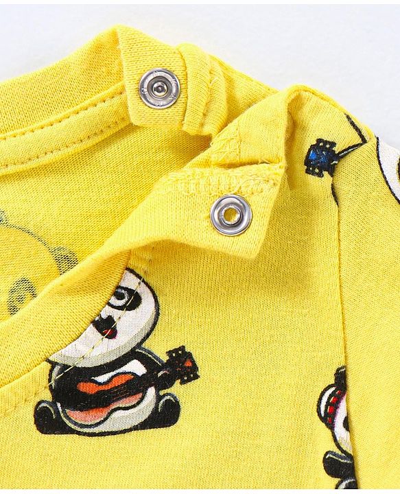 Babyhug Cotton Jersey Knit Full Sleeves T-Shirt Panda Printed Pack of 3 - Blue Green Yellow