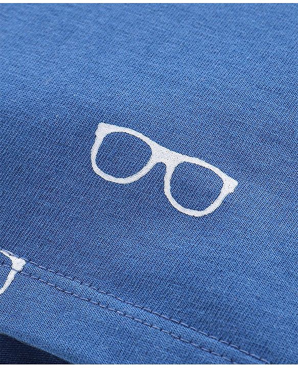 Babyhug Cotton Half Sleeves Polo T-Shirt Goggles Print - Blue