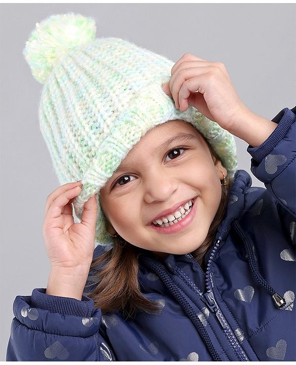 Babyhug Blend Knit Woolen Beanie Multicolour - Diameter 12 cm