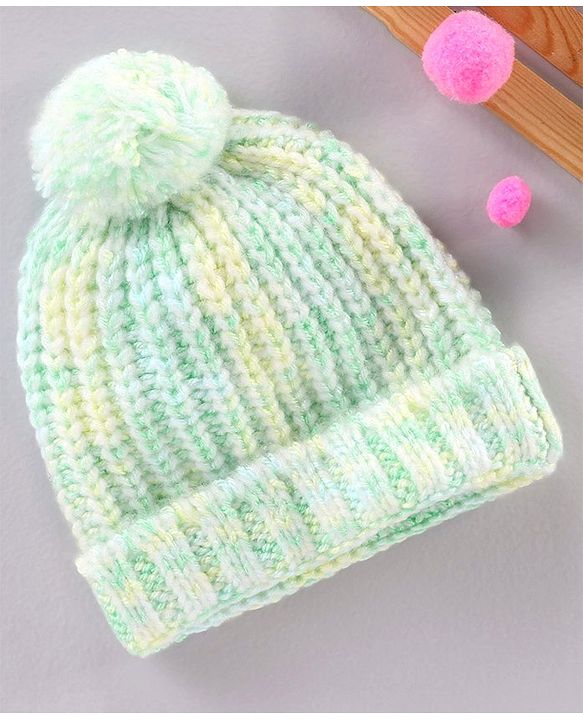 Babyhug Blend Knit Woolen Beanie Multicolour - Diameter 12 cm