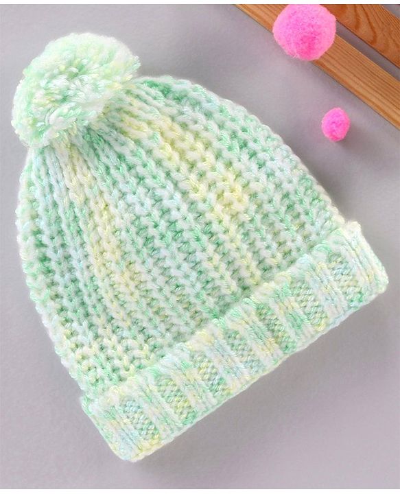 Babyhug Blend Knit Woolen Beanie Multicolour - Diameter 12 cm