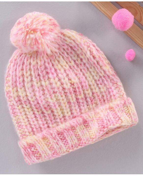 Babyhug Woollen Cap Pink - Diameter 12 cm