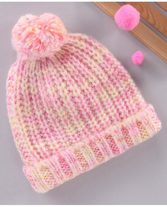 Babyhug Woollen Cap Pink - Diameter 12 cm