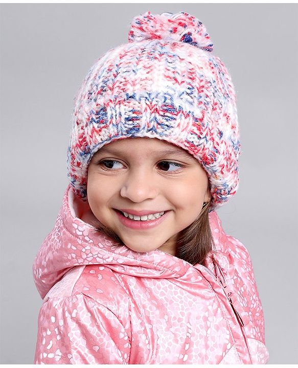 Babyhug Blend Knit Woolen Beanie Multicolour - Diameter 12 cm