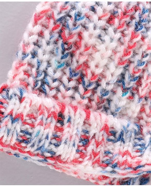 Babyhug Blend Knit Woolen Beanie Multicolour - Diameter 12 cm