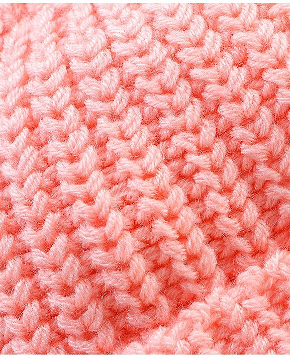 Babyhug Blend Knitted Cap Textured Pink - Diameter 12 cm