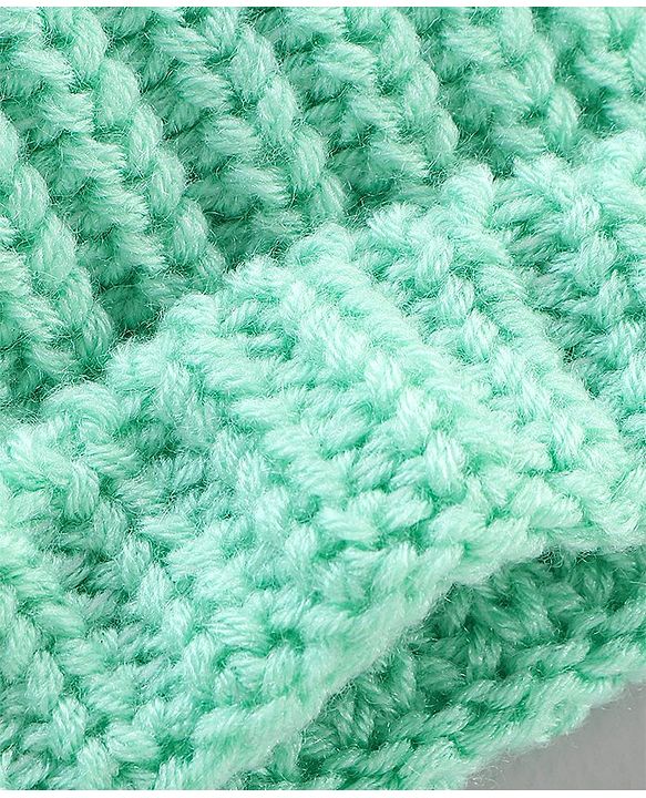 Babyhug Blend Knitted Cap Textured Aqua - Diameter 12 cm