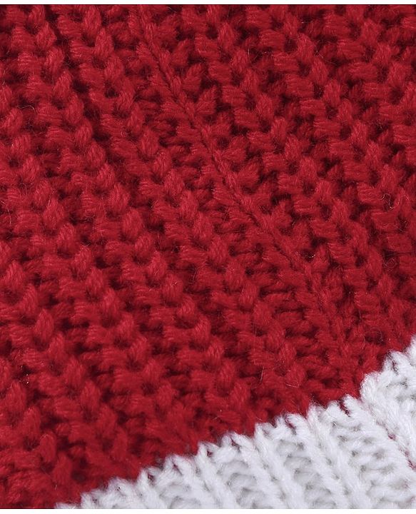 Babyhug Woollen Cap Maroon White - Diameter 11.5 cm