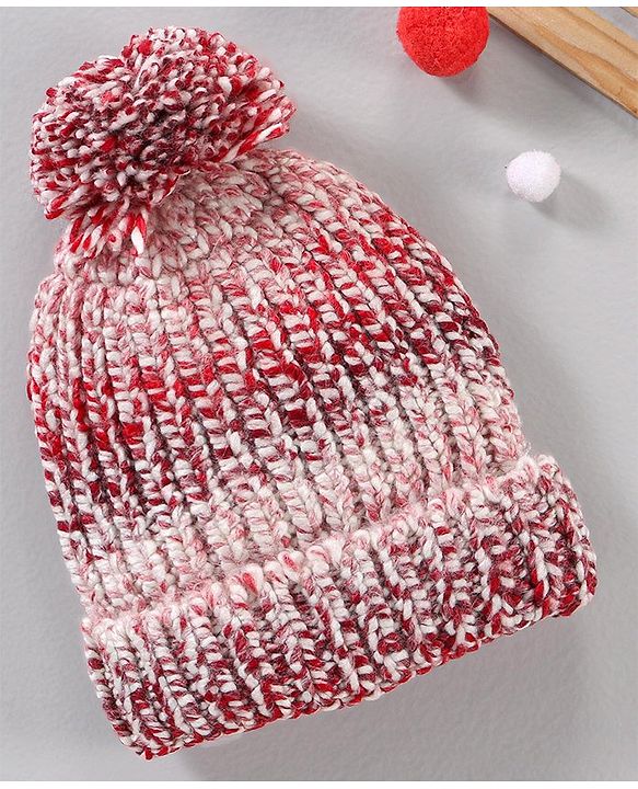 Babyhug Woollen Cap Red - Diameter 10 cm