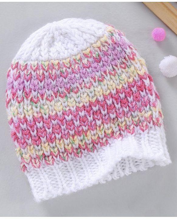 Babyhug Woollen Cap  Multicolour - Diameter 11.5 cm