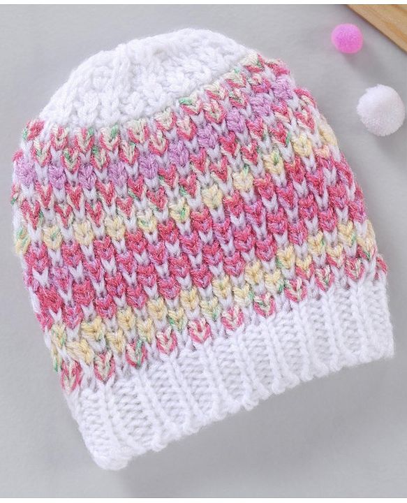 Babyhug Woollen Cap  Multicolour - Diameter 11.5 cm