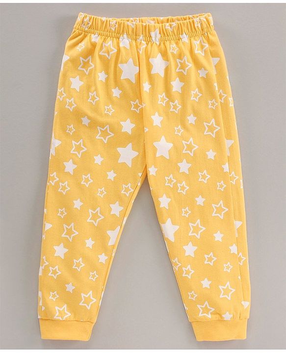 Babyhug Full Sleeves Night Suit Star Print - Yellow