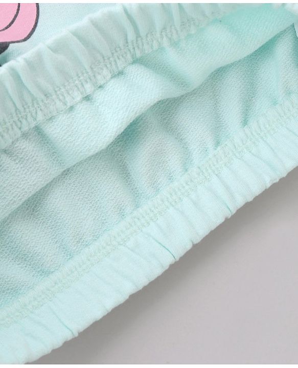 Babyhug Cotton Knit Full Sleeves Drop Shoulder Mini Mouse Printed Sweatshirt With Elasticated Bottom Hem - Sky Blue