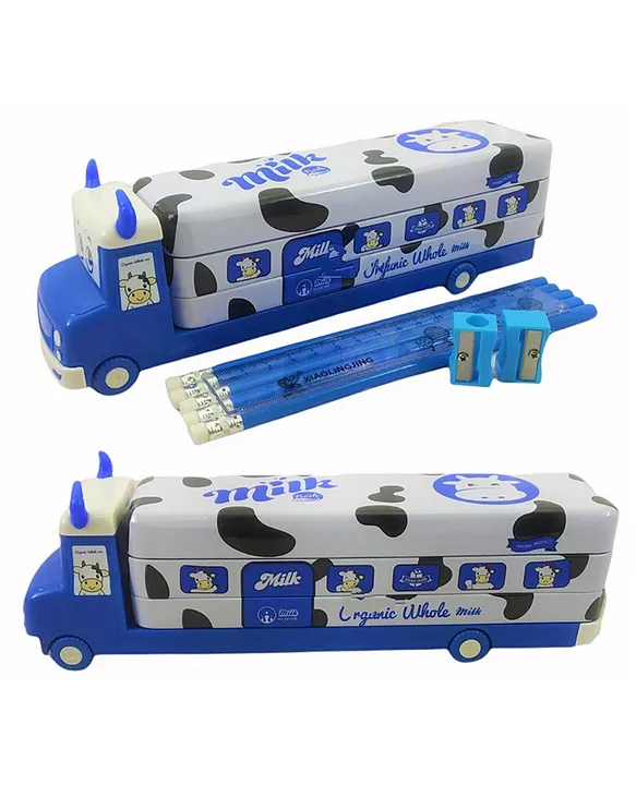 Pencil Box for Kids Bus with Moving Tyres