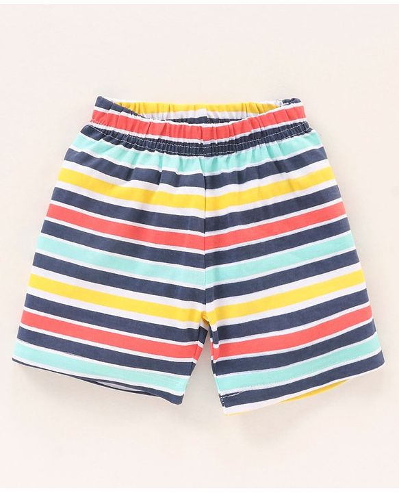 Babyhug Half Sleeves Cotton Shorts Set Text Print - Blue