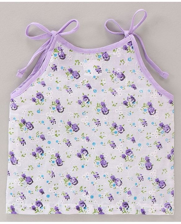 Babyhug 100 % Cotton Sleeveless Jhablas Floral Print Pack of 3 - Multicolor