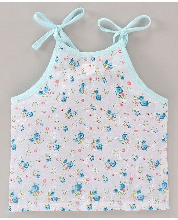 Babyhug 100 % Cotton Sleeveless Jhablas Floral Print Pack of 3 - Multicolor