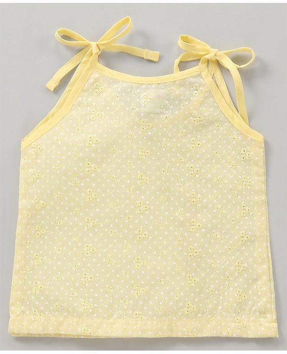 Babyhug 100% Cotton Sleeveless Tie Knot Jhablas Dots Print Pack of 3 - Pink Blue Yellow