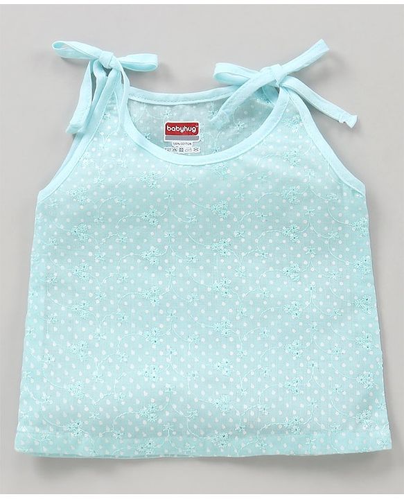 Babyhug 100% Cotton Sleeveless Tie Knot Jhablas Dots Print Pack of 3 - Pink Blue Yellow