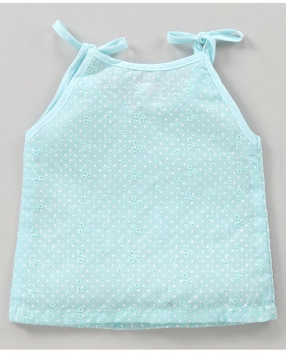 Babyhug 100% Cotton Sleeveless Tie Knot Jhablas Dots Print Pack of 3 - Pink Blue Yellow