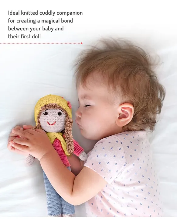 Bonfino Premium Handmade Miss Judy Crochet Doll with Bag for Girls
