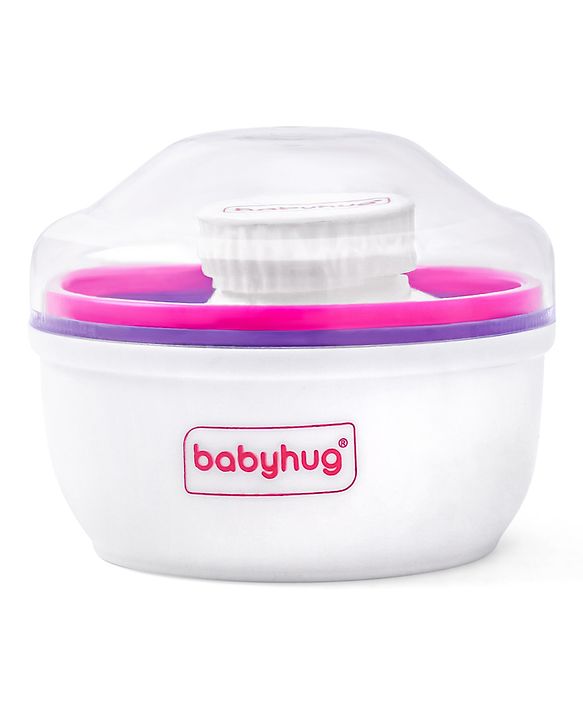 Babyhug Soft Powder Puff with Built-In Storage Case  White & Pink | Gentle | Safe | Hygienic | Soft Cotton