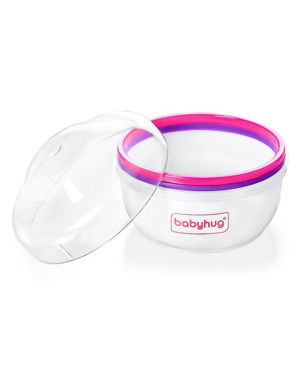 Babyhug Soft Powder Puff with Built-In Storage Case  White & Pink | Gentle | Safe | Hygienic | Soft Cotton