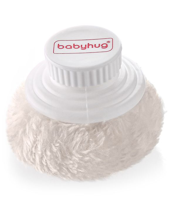 Babyhug Soft Powder Puff with Built-In Storage Case  White & Pink | Gentle | Safe | Hygienic | Soft Cotton