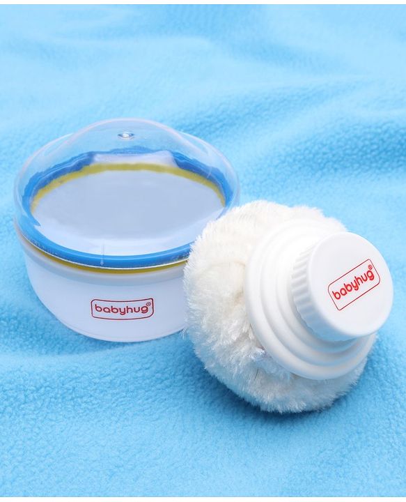 Babyhug Soft Powder Puff with Built-In Storage Case  White & Pink | Gentle | Safe | Hygienic | Soft Cotton