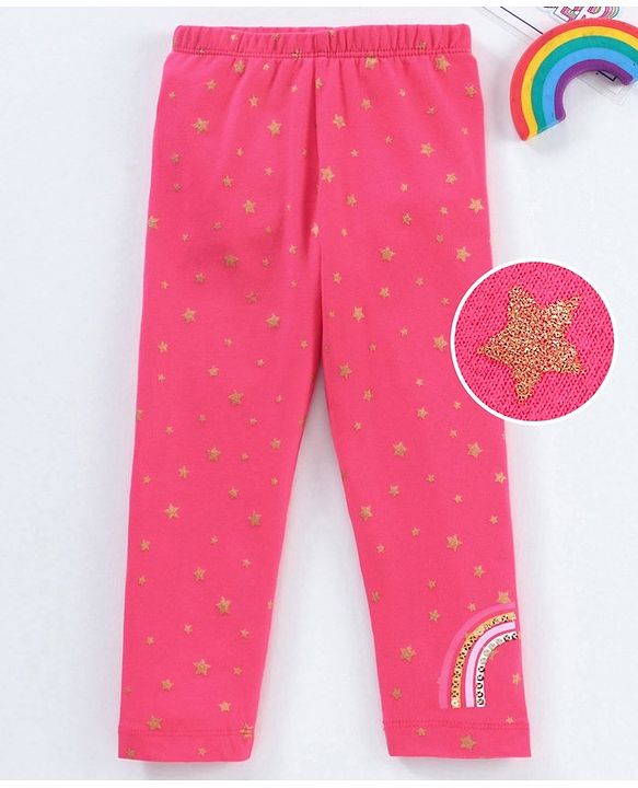 Babyhug Full Length Legging Star Print - Maroon