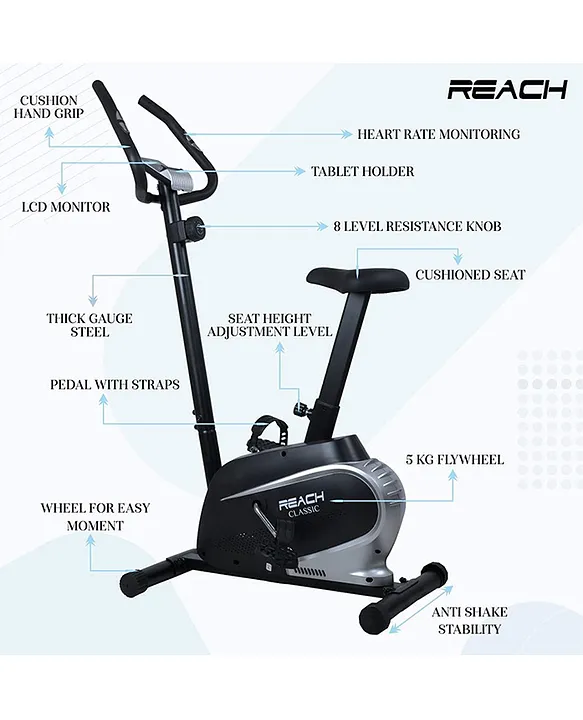 Reach B 201 Magnetic Exercise Cycle For Home Gym Indoor Upright