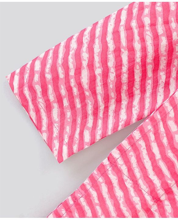 Pine Kids Full Sleeves Kurta Pajama Set Printed - Pink