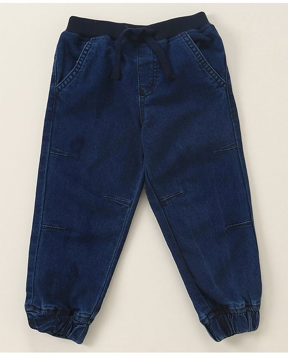 Babyhug Full Length Washed Denim Jeans - Blue