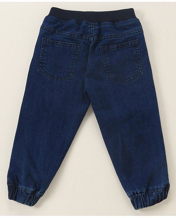 Babyhug Full Length Washed Denim Jeans - Blue