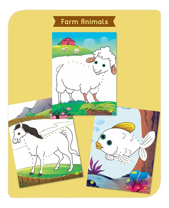 Babyhug Dot to Dot Colouring Activity Books Pack of 4 - English