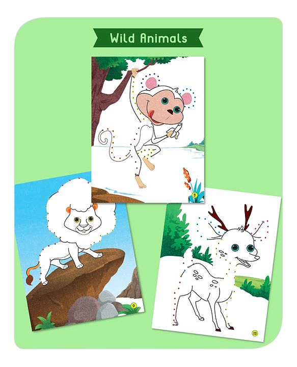 Babyhug Dot to Dot Colouring Activity Books Pack of 4 - English