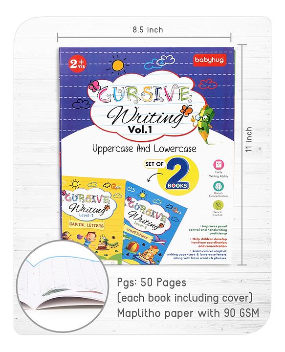Babyhug Cursive Writing Activity Books (Capital & Small Letters) - Pack of 2